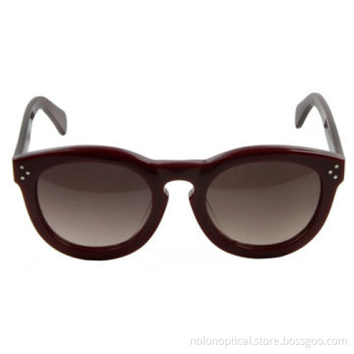 Popular round red acetate sunglasses for women
